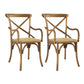 Farmhouse Wood Dining Room Chairs Cross Back Side Armchair for Restaurant Brown 2 Piece Set Clearhalo ' kitchen&dining_furn' 'Dining Chairs' 'Dining Tables & Seating' 'dining_chair' 'furn' 'furn_dining_chair' 'Furniture' 'furniture_dining_chair' 'Kitchen & Dining Furniture' 'kitchen' 4066639