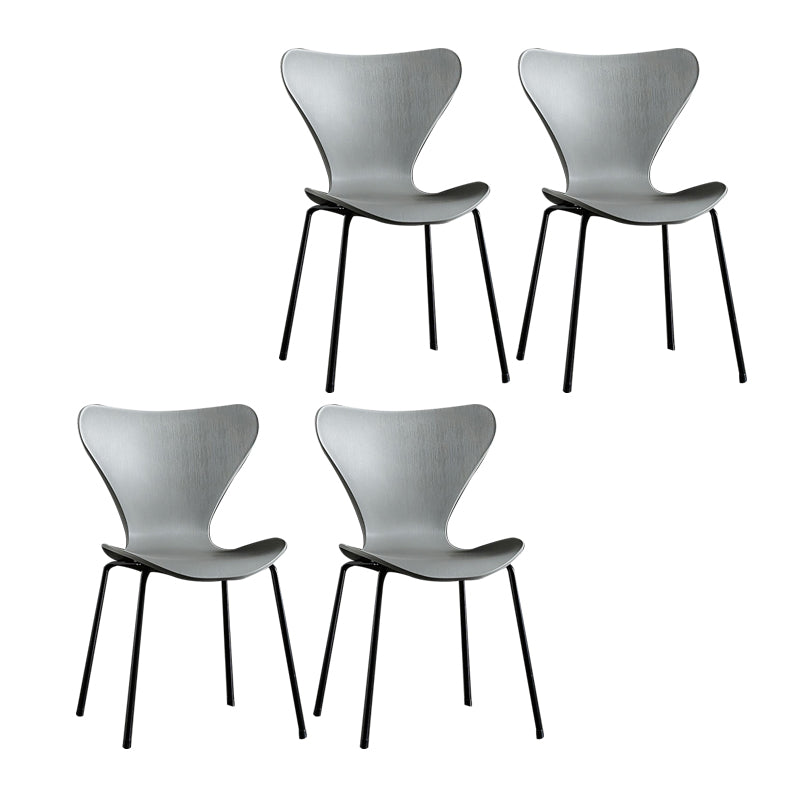 Wingback Dining Armless Chairs Indoor Dining Side Chairs with Metal Legs Grey 4 Piece Set Black Clearhalo ' kitchen&dining_furn' 'Dining Chairs' 'Dining Tables & Seating' 'dining_chair' 'furn' 'furn_dining_chair' 'Furniture' 'furniture_dining_chair' 'Kitchen & Dining Furniture' 'kitchen' 4066653