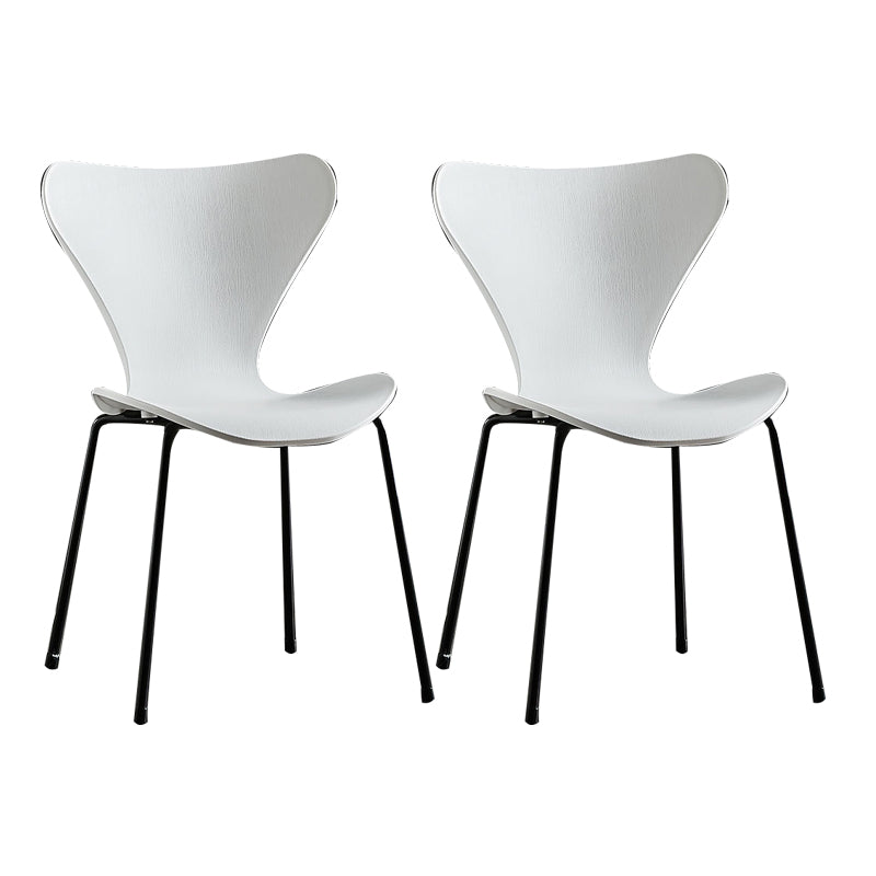 Wingback Dining Armless Chairs Indoor Dining Side Chairs with Metal Legs White 2 Piece Set Black Clearhalo ' kitchen&dining_furn' 'Dining Chairs' 'Dining Tables & Seating' 'dining_chair' 'furn' 'furn_dining_chair' 'Furniture' 'furniture_dining_chair' 'Kitchen & Dining Furniture' 'kitchen' 4066657