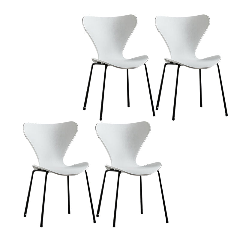 Wingback Dining Armless Chairs Indoor Dining Side Chairs with Metal Legs White 4 Piece Set Black Clearhalo ' kitchen&dining_furn' 'Dining Chairs' 'Dining Tables & Seating' 'dining_chair' 'furn' 'furn_dining_chair' 'Furniture' 'furniture_dining_chair' 'Kitchen & Dining Furniture' 'kitchen' 4066659