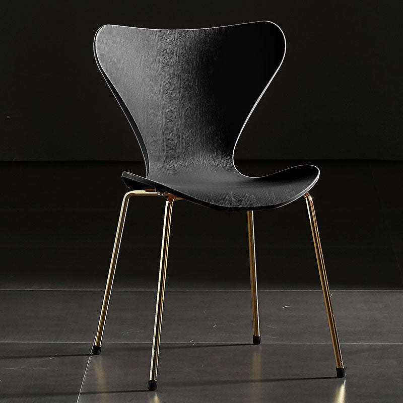 Wingback Dining Armless Chairs Indoor Dining Side Chairs with Metal Legs Black 1 Piece Brass Gold Clearhalo ' kitchen&dining_furn' 'Dining Chairs' 'Dining Tables & Seating' 'dining_chair' 'furn' 'furn_dining_chair' 'Furniture' 'furniture_dining_chair' 'Kitchen & Dining Furniture' 'kitchen' 4066671