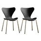 Wingback Dining Armless Chairs Indoor Dining Side Chairs with Metal Legs Black 2 Piece Set Brass Gold Clearhalo ' kitchen&dining_furn' 'Dining Chairs' 'Dining Tables & Seating' 'dining_chair' 'furn' 'furn_dining_chair' 'Furniture' 'furniture_dining_chair' 'Kitchen & Dining Furniture' 'kitchen' 4066672