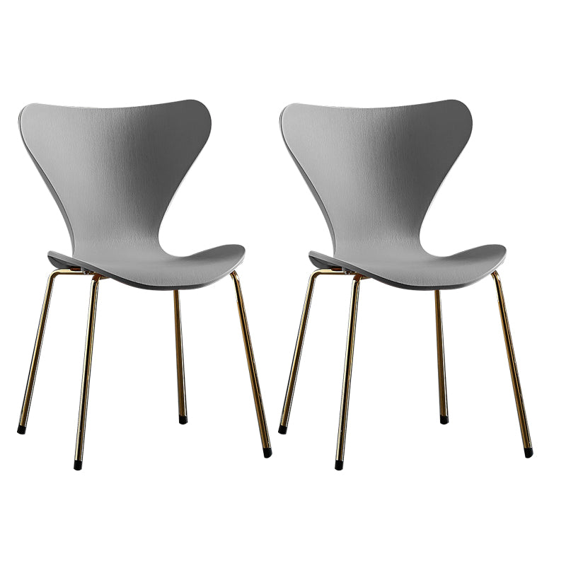 Wingback Dining Armless Chairs Indoor Dining Side Chairs with Metal Legs Grey 2 Piece Set Brass Gold Clearhalo ' kitchen&dining_furn' 'Dining Chairs' 'Dining Tables & Seating' 'dining_chair' 'furn' 'furn_dining_chair' 'Furniture' 'furniture_dining_chair' 'Kitchen & Dining Furniture' 'kitchen' 4066675
