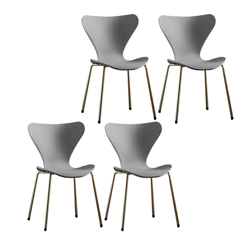 Wingback Dining Armless Chairs Indoor Dining Side Chairs with Metal Legs Grey 4 Piece Set Brass Gold Clearhalo ' kitchen&dining_furn' 'Dining Chairs' 'Dining Tables & Seating' 'dining_chair' 'furn' 'furn_dining_chair' 'Furniture' 'furniture_dining_chair' 'Kitchen & Dining Furniture' 'kitchen' 4066676