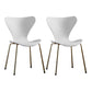 Wingback Dining Armless Chairs Indoor Dining Side Chairs with Metal Legs White 2 Piece Set Brass Gold Clearhalo ' kitchen&dining_furn' 'Dining Chairs' 'Dining Tables & Seating' 'dining_chair' 'furn' 'furn_dining_chair' 'Furniture' 'furniture_dining_chair' 'Kitchen & Dining Furniture' 'kitchen' 4066678