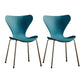 Wingback Dining Armless Chairs Indoor Dining Side Chairs with Metal Legs Dark Blue 2 Piece Set Brass Gold Clearhalo ' kitchen&dining_furn' 'Dining Chairs' 'Dining Tables & Seating' 'dining_chair' 'furn' 'furn_dining_chair' 'Furniture' 'furniture_dining_chair' 'Kitchen & Dining Furniture' 'kitchen' 4066687