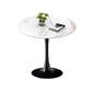 Simplicity Round Dining Room Table Sintered Stone Table with Tulip Base White Black Clearhalo ' dining_table' 'Dining Tables & Seating' 'Dining Tables' 'furn' 'furn_dining_table' 'Furniture' 'furniture_dining_table' 'Kitchen & Dining Furniture' 'kitchen&dining_furn' 'kitchen' 'kitchen_dining_table' 4067684