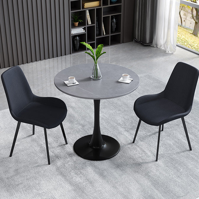 Simplicity Round Dining Room Table Sintered Stone Table with Tulip Base Clearhalo ' dining_table' 'Dining Tables & Seating' 'Dining Tables' 'furn' 'furn_dining_table' 'Furniture' 'furniture_dining_table' 'Kitchen & Dining Furniture' 'kitchen&dining_furn' 'kitchen' 'kitchen_dining_table' 4067687