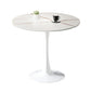 Simplicity Round Dining Room Table Sintered Stone Table with Tulip Base White Gold White Clearhalo ' dining_table' 'Dining Tables & Seating' 'Dining Tables' 'furn' 'furn_dining_table' 'Furniture' 'furniture_dining_table' 'Kitchen & Dining Furniture' 'kitchen&dining_furn' 'kitchen' 'kitchen_dining_table' 4067688