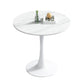 Simplicity Round Dining Room Table Sintered Stone Table with Tulip Base White White Clearhalo ' dining_table' 'Dining Tables & Seating' 'Dining Tables' 'furn' 'furn_dining_table' 'Furniture' 'furniture_dining_table' 'Kitchen & Dining Furniture' 'kitchen&dining_furn' 'kitchen' 'kitchen_dining_table' 4067691