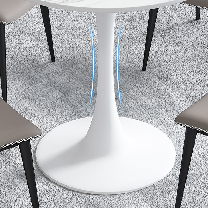 Simplicity Round Dining Room Table Sintered Stone Table with Tulip Base Clearhalo ' dining_table' 'Dining Tables & Seating' 'Dining Tables' 'furn' 'furn_dining_table' 'Furniture' 'furniture_dining_table' 'Kitchen & Dining Furniture' 'kitchen&dining_furn' 'kitchen' 'kitchen_dining_table' 4067694