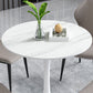 Simplicity Round Dining Room Table Sintered Stone Table with Tulip Base Clearhalo ' dining_table' 'Dining Tables & Seating' 'Dining Tables' 'furn' 'furn_dining_table' 'Furniture' 'furniture_dining_table' 'Kitchen & Dining Furniture' 'kitchen&dining_furn' 'kitchen' 'kitchen_dining_table' 4067696