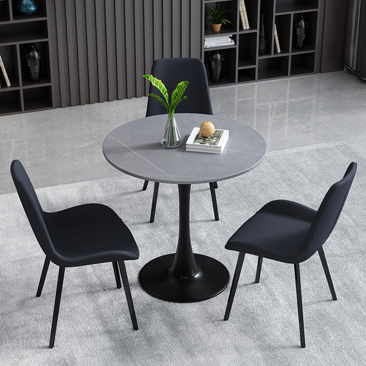 Simplicity Round Dining Room Table Sintered Stone Table with Tulip Base Clearhalo ' dining_table' 'Dining Tables & Seating' 'Dining Tables' 'furn' 'furn_dining_table' 'Furniture' 'furniture_dining_table' 'Kitchen & Dining Furniture' 'kitchen&dining_furn' 'kitchen' 'kitchen_dining_table' 4067701