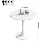 Simplicity Round Dining Room Table Sintered Stone Table with Tulip Base Clearhalo ' dining_table' 'Dining Tables & Seating' 'Dining Tables' 'furn' 'furn_dining_table' 'Furniture' 'furniture_dining_table' 'Kitchen & Dining Furniture' 'kitchen&dining_furn' 'kitchen' 'kitchen_dining_table' 4067704