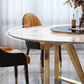 Glam White Marble Dining Table Standard Round Shape Dining Table for Kitchen Clearhalo ' dining_table' 'Dining Tables & Seating' 'Dining Tables' 'furn' 'furn_dining_table' 'Furniture' 'furniture_dining_table' 'Kitchen & Dining Furniture' 'kitchen&dining_furn' 'kitchen' 'kitchen_dining_table' 4067766