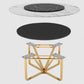 Glam White Marble Dining Table Standard Round Shape Dining Table for Kitchen Clearhalo ' dining_table' 'Dining Tables & Seating' 'Dining Tables' 'furn' 'furn_dining_table' 'Furniture' 'furniture_dining_table' 'Kitchen & Dining Furniture' 'kitchen&dining_furn' 'kitchen' 'kitchen_dining_table' 4067768
