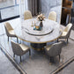 Glam Marble Round Shape Table Kitchen Dining Table with Pedestal Base Clearhalo ' dining_table' 'Dining Tables & Seating' 'Dining Tables' 'furn' 'furn_dining_table' 'Furniture' 'furniture_dining_table' 'Kitchen & Dining Furniture' 'kitchen&dining_furn' 'kitchen' 'kitchen_dining_table' 4067793