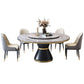 Glam Marble Round Shape Table Kitchen Dining Table with Pedestal Base Clearhalo ' dining_table' 'Dining Tables & Seating' 'Dining Tables' 'furn' 'furn_dining_table' 'Furniture' 'furniture_dining_table' 'Kitchen & Dining Furniture' 'kitchen&dining_furn' 'kitchen' 'kitchen_dining_table' 4067800