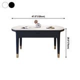 Contemporary Sintered Stone Standard Table Drop-Leaf Round Dining Table for Kitchen Clearhalo ' dining_table' 'Dining Tables & Seating' 'Dining Tables' 'furn' 'furn_dining_table' 'Furniture' 'furniture_dining_table' 'Kitchen & Dining Furniture' 'kitchen&dining_furn' 'kitchen' 'kitchen_dining_table' 4067814