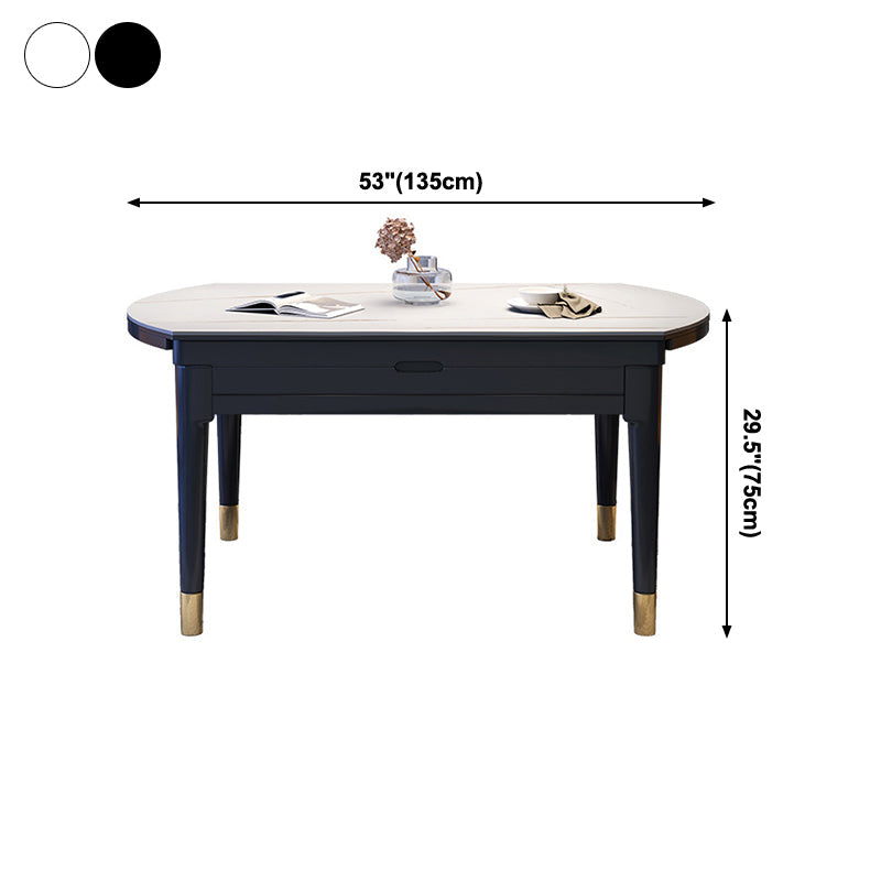 Contemporary Sintered Stone Standard Table Drop-Leaf Round Dining Table for Kitchen Clearhalo ' dining_table' 'Dining Tables & Seating' 'Dining Tables' 'furn' 'furn_dining_table' 'Furniture' 'furniture_dining_table' 'Kitchen & Dining Furniture' 'kitchen&dining_furn' 'kitchen' 'kitchen_dining_table' 4067815