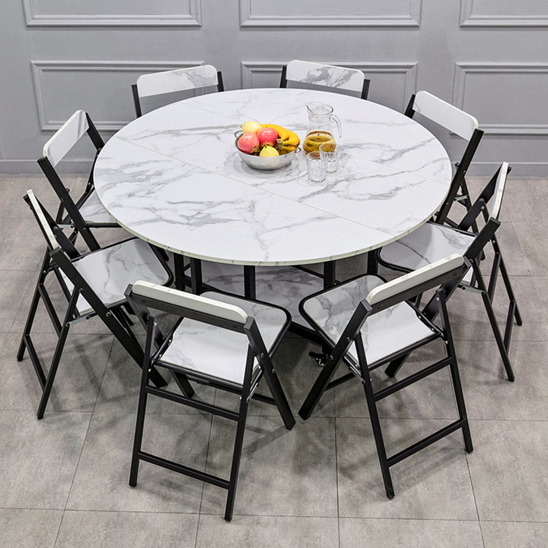 Mid-Century Round MDF Dining Table Standard Dining Table for Kitchen Clearhalo ' dining_table' 'Dining Tables & Seating' 'Dining Tables' 'furn' 'furn_dining_table' 'Furniture' 'furniture_dining_table' 'Kitchen & Dining Furniture' 'kitchen&dining_furn' 'kitchen' 'kitchen_dining_table' 4067817