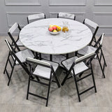 Mid-Century Round MDF Dining Table Standard Dining Table for Kitchen Clearhalo ' dining_table' 'Dining Tables & Seating' 'Dining Tables' 'furn' 'furn_dining_table' 'Furniture' 'furniture_dining_table' 'Kitchen & Dining Furniture' 'kitchen&dining_furn' 'kitchen' 'kitchen_dining_table' 4067817