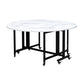 Mid-Century Round MDF Dining Table Standard Dining Table for Kitchen White 63"L x 63"W x 29.5"H Without Chairs Clearhalo ' dining_table' 'Dining Tables & Seating' 'Dining Tables' 'furn' 'furn_dining_table' 'Furniture' 'furniture_dining_table' 'Kitchen & Dining Furniture' 'kitchen&dining_furn' 'kitchen' 'kitchen_dining_table' 4067818