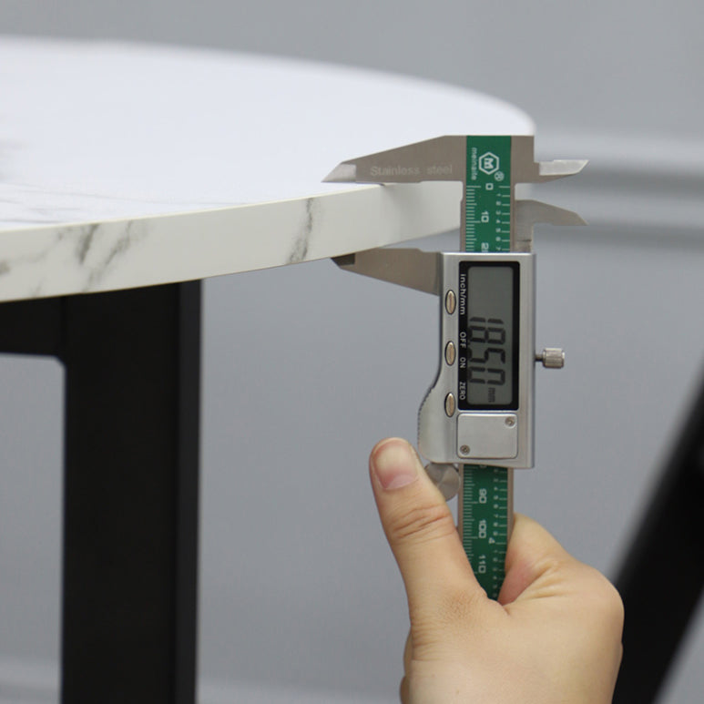 Mid-Century Round MDF Dining Table Standard Dining Table for Kitchen Clearhalo ' dining_table' 'Dining Tables & Seating' 'Dining Tables' 'furn' 'furn_dining_table' 'Furniture' 'furniture_dining_table' 'Kitchen & Dining Furniture' 'kitchen&dining_furn' 'kitchen' 'kitchen_dining_table' 4067822