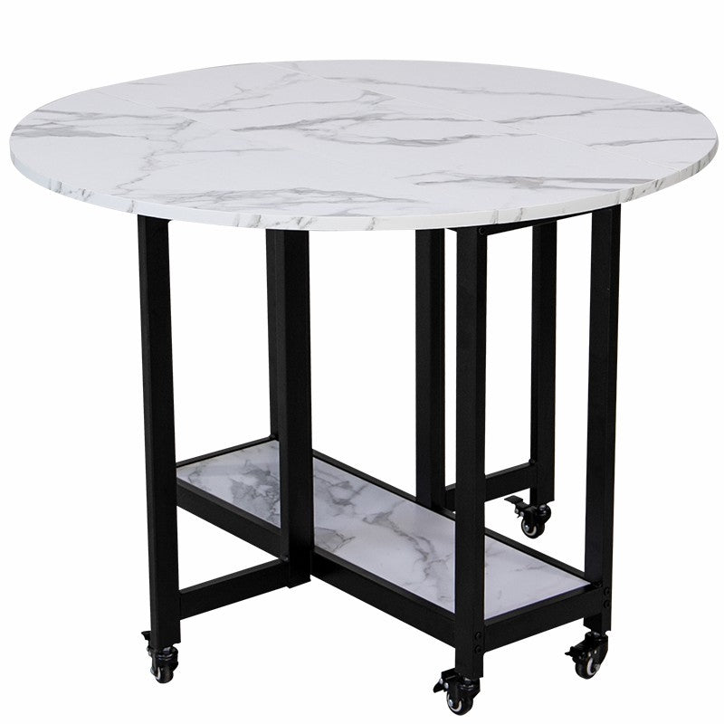 Mid-Century Round MDF Dining Table Standard Dining Table for Kitchen White Without Chairs Clearhalo ' dining_table' 'Dining Tables & Seating' 'Dining Tables' 'furn' 'furn_dining_table' 'Furniture' 'furniture_dining_table' 'Kitchen & Dining Furniture' 'kitchen&dining_furn' 'kitchen' 'kitchen_dining_table' 4067823