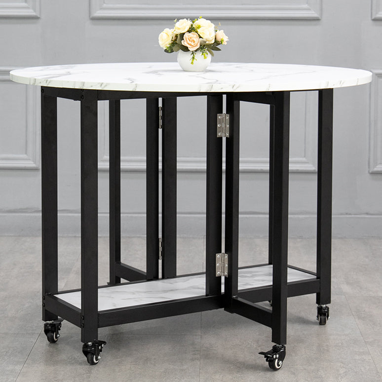 Mid-Century Round MDF Dining Table Standard Dining Table for Kitchen Clearhalo ' dining_table' 'Dining Tables & Seating' 'Dining Tables' 'furn' 'furn_dining_table' 'Furniture' 'furniture_dining_table' 'Kitchen & Dining Furniture' 'kitchen&dining_furn' 'kitchen' 'kitchen_dining_table' 4067827