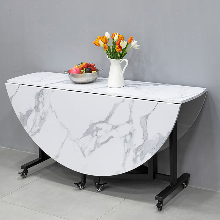 Mid-Century Round MDF Dining Table Standard Dining Table for Kitchen Clearhalo ' dining_table' 'Dining Tables & Seating' 'Dining Tables' 'furn' 'furn_dining_table' 'Furniture' 'furniture_dining_table' 'Kitchen & Dining Furniture' 'kitchen&dining_furn' 'kitchen' 'kitchen_dining_table' 4067828