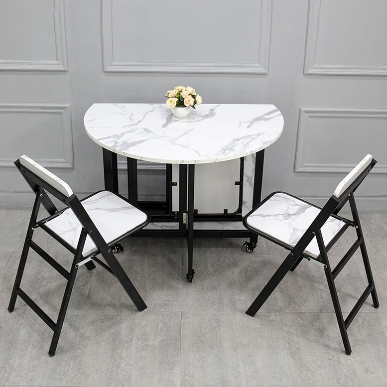 Mid-Century Round MDF Dining Table Standard Dining Table for Kitchen Clearhalo ' dining_table' 'Dining Tables & Seating' 'Dining Tables' 'furn' 'furn_dining_table' 'Furniture' 'furniture_dining_table' 'Kitchen & Dining Furniture' 'kitchen&dining_furn' 'kitchen' 'kitchen_dining_table' 4067829