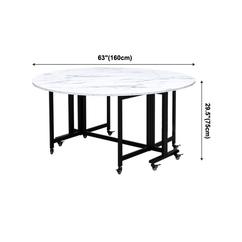 Mid-Century Round MDF Dining Table Standard Dining Table for Kitchen Clearhalo ' dining_table' 'Dining Tables & Seating' 'Dining Tables' 'furn' 'furn_dining_table' 'Furniture' 'furniture_dining_table' 'Kitchen & Dining Furniture' 'kitchen&dining_furn' 'kitchen' 'kitchen_dining_table' 4067835