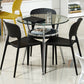 Modern Style Glass Dining Table Round Table with Metal Frame for Home Use Clearhalo ' dining_table' 'Dining Tables & Seating' 'Dining Tables' 'furn' 'furn_dining_table' 'Furniture' 'furniture_dining_table' 'Kitchen & Dining Furniture' 'kitchen&dining_furn' 'kitchen' 'kitchen_dining_table' 4067836