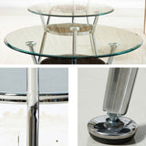 Modern Style Glass Dining Table Round Table with Metal Frame for Home Use Clearhalo ' dining_table' 'Dining Tables & Seating' 'Dining Tables' 'furn' 'furn_dining_table' 'Furniture' 'furniture_dining_table' 'Kitchen & Dining Furniture' 'kitchen&dining_furn' 'kitchen' 'kitchen_dining_table' 4067844