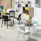 Modern Style Glass Dining Table Round Table with Metal Frame for Home Use Clearhalo ' dining_table' 'Dining Tables & Seating' 'Dining Tables' 'furn' 'furn_dining_table' 'Furniture' 'furniture_dining_table' 'Kitchen & Dining Furniture' 'kitchen&dining_furn' 'kitchen' 'kitchen_dining_table' 4067845