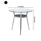 Modern Style Glass Dining Table Round Table with Metal Frame for Home Use Clearhalo ' dining_table' 'Dining Tables & Seating' 'Dining Tables' 'furn' 'furn_dining_table' 'Furniture' 'furniture_dining_table' 'Kitchen & Dining Furniture' 'kitchen&dining_furn' 'kitchen' 'kitchen_dining_table' 4067846