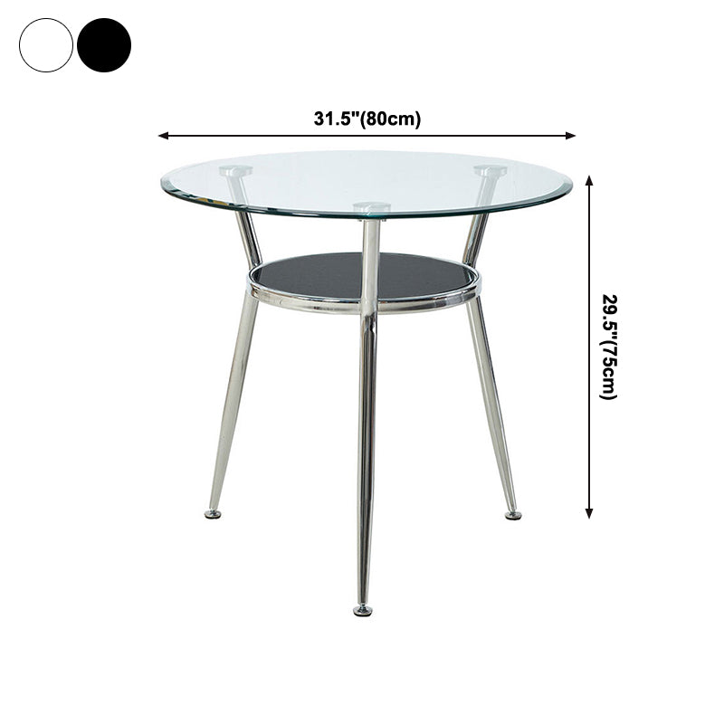 Modern Style Glass Dining Table Round Table with Metal Frame for Home Use Clearhalo ' dining_table' 'Dining Tables & Seating' 'Dining Tables' 'furn' 'furn_dining_table' 'Furniture' 'furniture_dining_table' 'Kitchen & Dining Furniture' 'kitchen&dining_furn' 'kitchen' 'kitchen_dining_table' 4067846