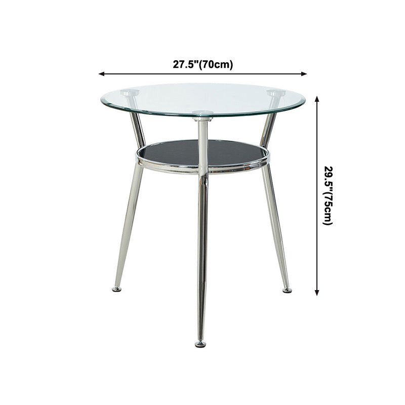 Modern Style Glass Dining Table Round Table with Metal Frame for Home Use Clearhalo ' dining_table' 'Dining Tables & Seating' 'Dining Tables' 'furn' 'furn_dining_table' 'Furniture' 'furniture_dining_table' 'Kitchen & Dining Furniture' 'kitchen&dining_furn' 'kitchen' 'kitchen_dining_table' 4067847