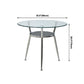 Modern Style Glass Dining Table Round Table with Metal Frame for Home Use Clearhalo ' dining_table' 'Dining Tables & Seating' 'Dining Tables' 'furn' 'furn_dining_table' 'Furniture' 'furniture_dining_table' 'Kitchen & Dining Furniture' 'kitchen&dining_furn' 'kitchen' 'kitchen_dining_table' 4067848
