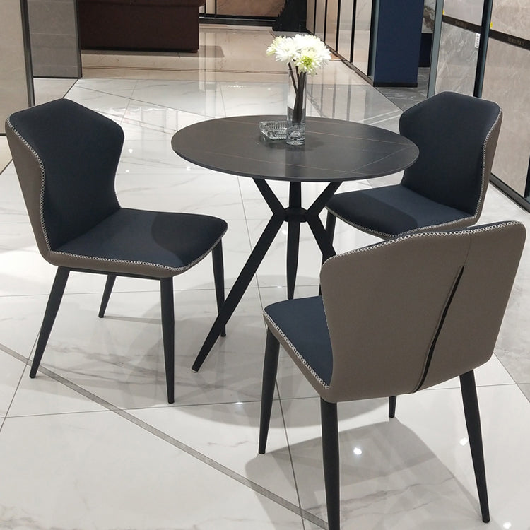 Traditional Luxury Style Dining Table Round Sintered Stone Table with Metal Clearhalo ' dining_table' 'Dining Tables & Seating' 'Dining Tables' 'furn' 'furn_dining_table' 'Furniture' 'furniture_dining_table' 'Kitchen & Dining Furniture' 'kitchen&dining_furn' 'kitchen' 'kitchen_dining_table' 4067852