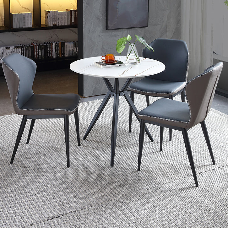 Traditional Luxury Style Dining Table Round Sintered Stone Table with Metal Clearhalo ' dining_table' 'Dining Tables & Seating' 'Dining Tables' 'furn' 'furn_dining_table' 'Furniture' 'furniture_dining_table' 'Kitchen & Dining Furniture' 'kitchen&dining_furn' 'kitchen' 'kitchen_dining_table' 4067854