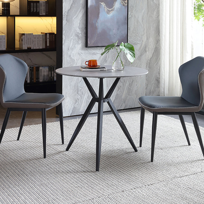 Traditional Luxury Style Dining Table Round Sintered Stone Table with Metal Clearhalo ' dining_table' 'Dining Tables & Seating' 'Dining Tables' 'furn' 'furn_dining_table' 'Furniture' 'furniture_dining_table' 'Kitchen & Dining Furniture' 'kitchen&dining_furn' 'kitchen' 'kitchen_dining_table' 4067856