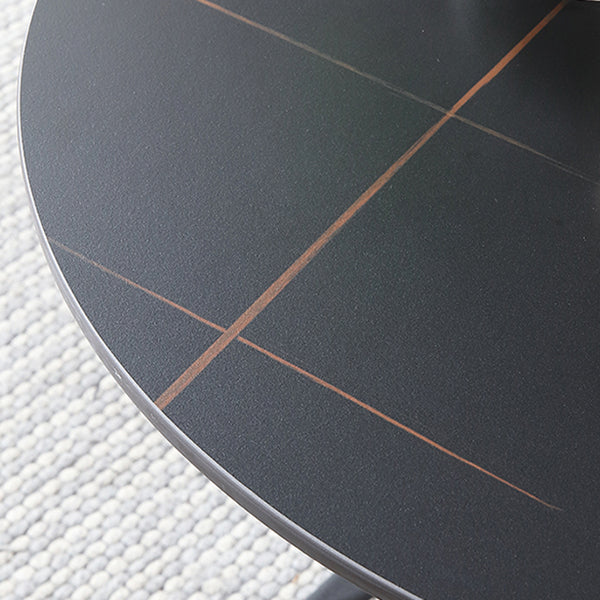 Traditional Luxury Style Dining Table Round Sintered Stone Table with Metal Clearhalo ' dining_table' 'Dining Tables & Seating' 'Dining Tables' 'furn' 'furn_dining_table' 'Furniture' 'furniture_dining_table' 'Kitchen & Dining Furniture' 'kitchen&dining_furn' 'kitchen' 'kitchen_dining_table' 4067860