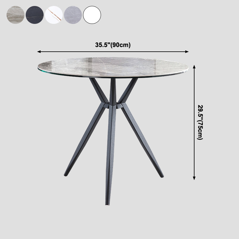 Traditional Luxury Style Dining Table Round Sintered Stone Table with Metal Clearhalo ' dining_table' 'Dining Tables & Seating' 'Dining Tables' 'furn' 'furn_dining_table' 'Furniture' 'furniture_dining_table' 'Kitchen & Dining Furniture' 'kitchen&dining_furn' 'kitchen' 'kitchen_dining_table' 4067865