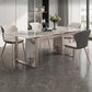 Traditional Luxury Style Dining Table Rectangle Sintered Stone Table with Double Pedestal Clearhalo ' dining_table' 'Dining Tables & Seating' 'Dining Tables' 'furn' 'furn_dining_table' 'Furniture' 'furniture_dining_table' 'Kitchen & Dining Furniture' 'kitchen&dining_furn' 'kitchen' 'kitchen_dining_table' 4067883