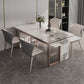 Traditional Luxury Style Dining Table Rectangle Sintered Stone Table with Double Pedestal Clearhalo ' dining_table' 'Dining Tables & Seating' 'Dining Tables' 'furn' 'furn_dining_table' 'Furniture' 'furniture_dining_table' 'Kitchen & Dining Furniture' 'kitchen&dining_furn' 'kitchen' 'kitchen_dining_table' 4067896