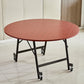 47.2-inch Metal Mid-Century Modern Table Round Wood Top Table with Drop Leaf Red Without Chairs Clearhalo ' dining_table' 'Dining Tables & Seating' 'Dining Tables' 'furn' 'furn_dining_table' 'Furniture' 'furniture_dining_table' 'Kitchen & Dining Furniture' 'kitchen&dining_furn' 'kitchen' 'kitchen_dining_table' 4067901