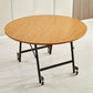 47.2-inch Metal Mid-Century Modern Table Round Wood Top Table with Drop Leaf Yellow Without Chairs Clearhalo ' dining_table' 'Dining Tables & Seating' 'Dining Tables' 'furn' 'furn_dining_table' 'Furniture' 'furniture_dining_table' 'Kitchen & Dining Furniture' 'kitchen&dining_furn' 'kitchen' 'kitchen_dining_table' 4067905