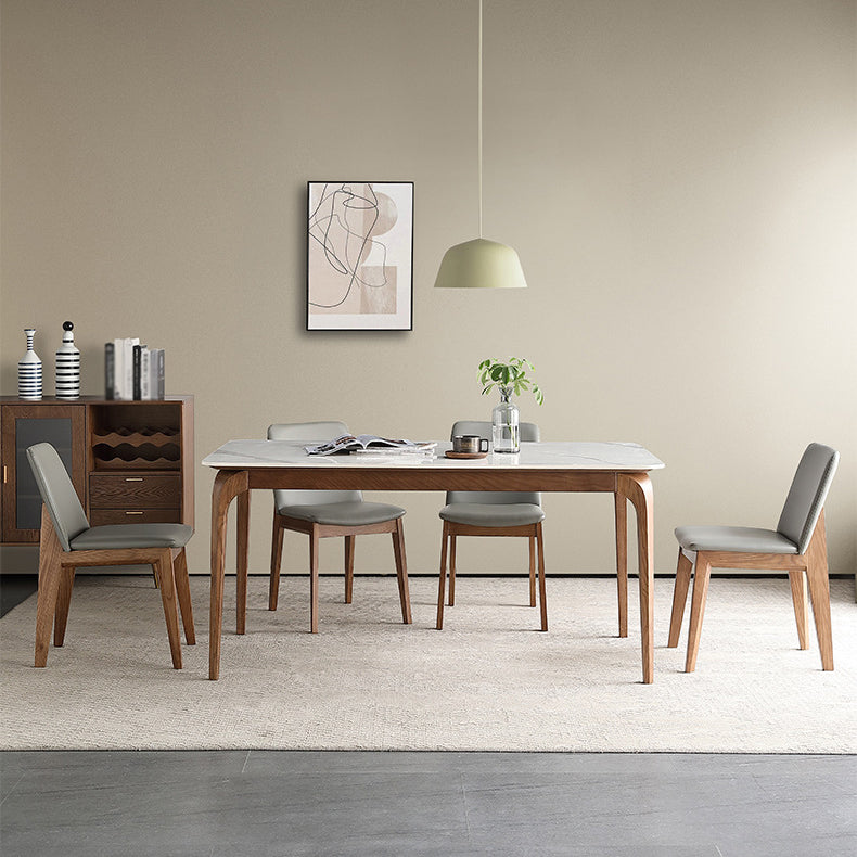 Solid Wood Mid-Century Modern Table Rectangular Sintered Stone Table for Dining Room Clearhalo ' dining_table' 'Dining Tables & Seating' 'Dining Tables' 'furn' 'furn_dining_table' 'Furniture' 'furniture_dining_table' 'Kitchen & Dining Furniture' 'kitchen&dining_furn' 'kitchen' 'kitchen_dining_table' 4067913